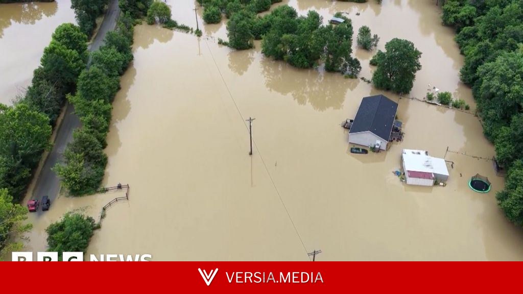 Aerial video shows extent of deadly flash flooding in Kentucky